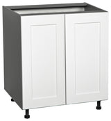 33 Base Cabinet High Double Door with Shaker White Matte door