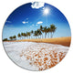 Beautiful Seashore And Palm Trees, Seashore Disc Metal Wall Art, 36"