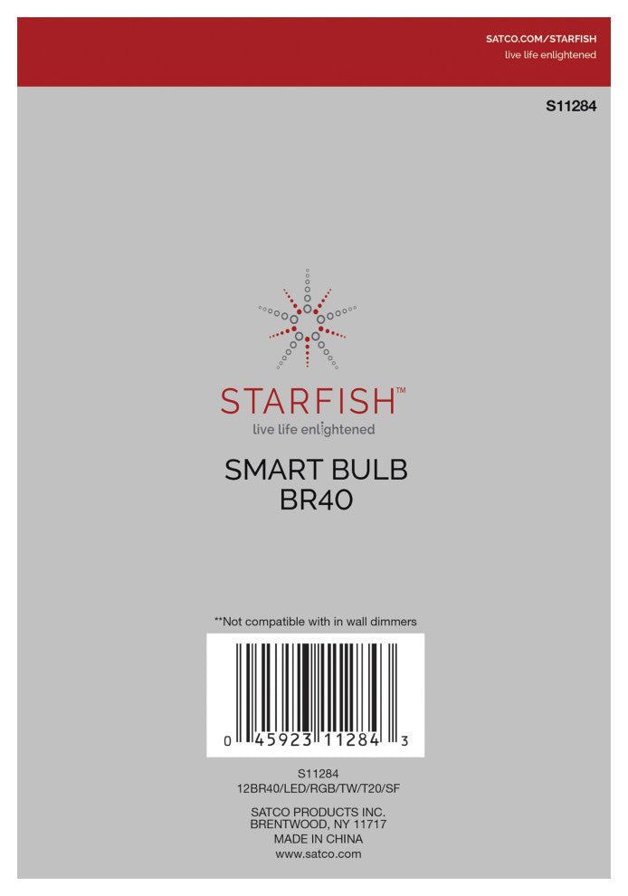 12W, BR40 LED, RGB & Tunable White, Starfish IOT, Medium Base, 120V