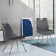 Toronto Dining Chair, Gray Powder Coated Finish and Gray Faux Leather, Set of 2