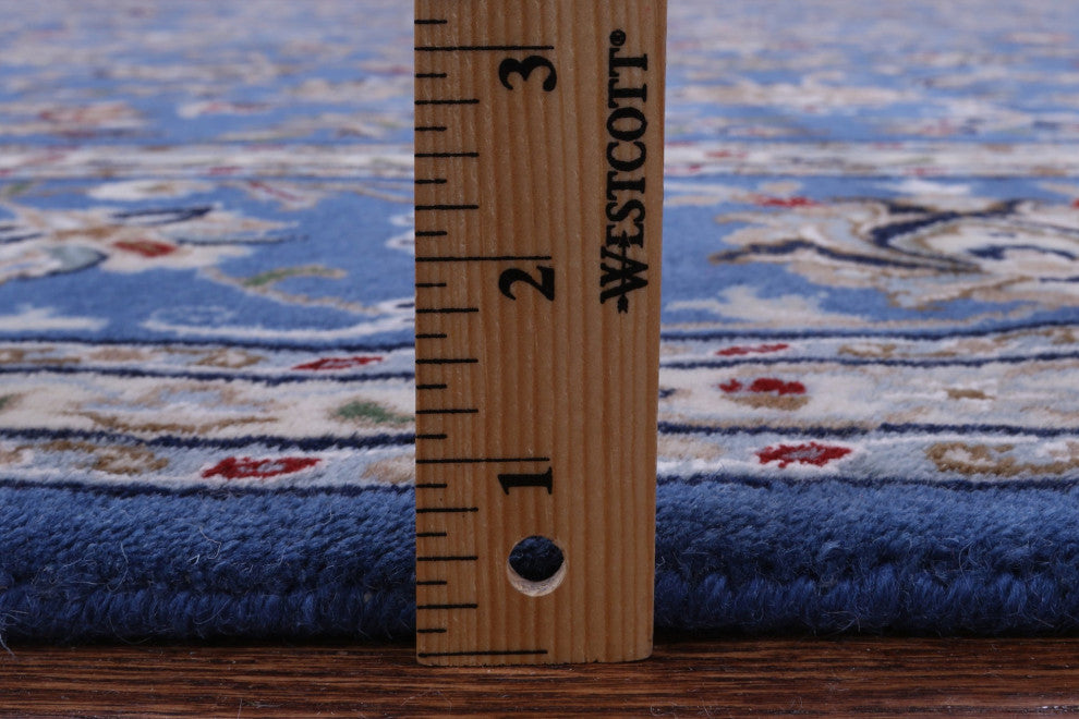 8' 0" X 10' 1" Hand Knotted Wool & Silk Persian Nain Rug - Q14887