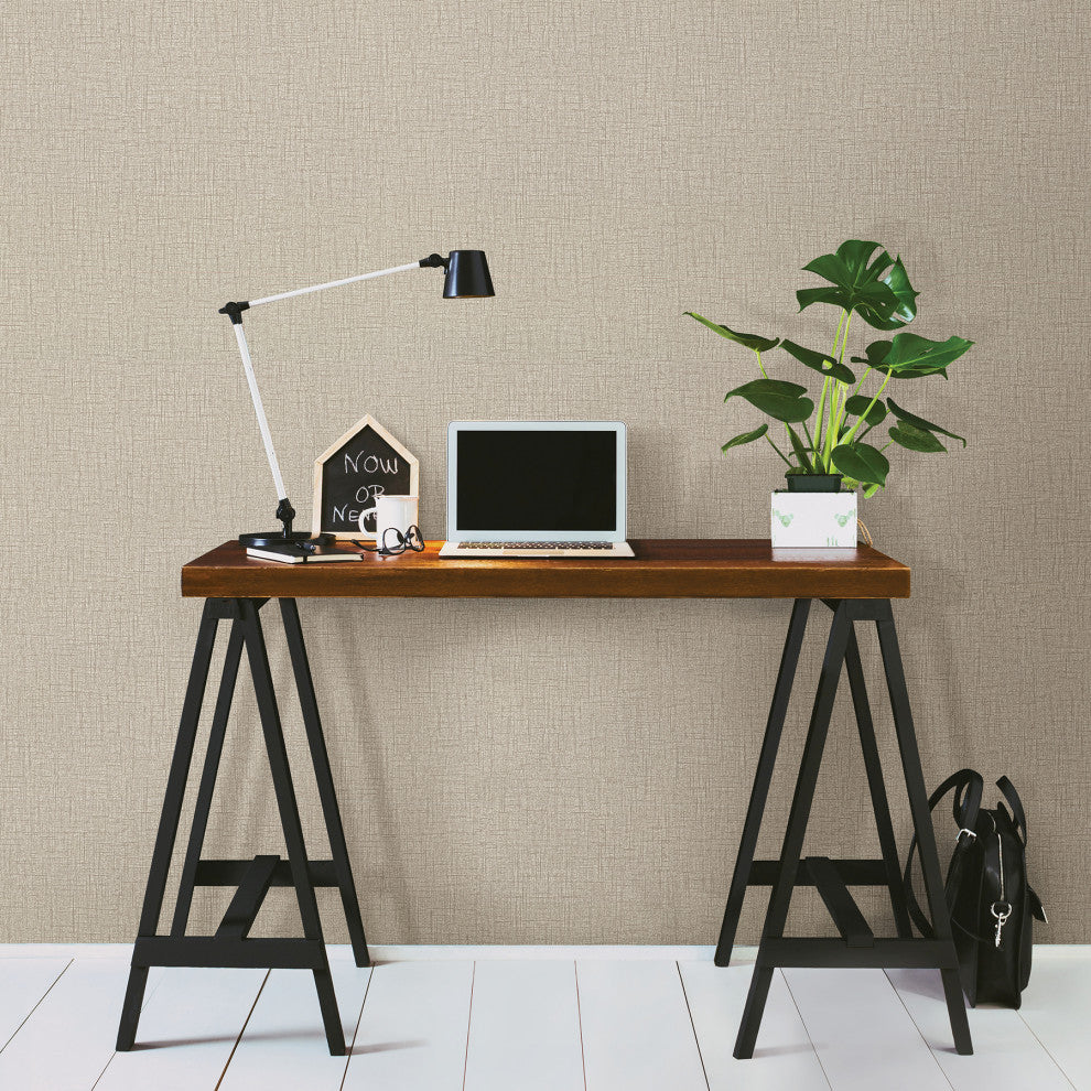 Halin Khaki Cross Hatch Wallpaper Bolt