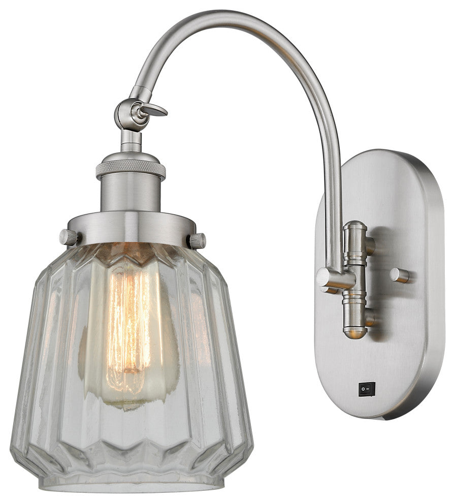 Innovations 918-1W-SN-G142-LED 1 Light 7" Sconce, Brushed Satin Nickel
