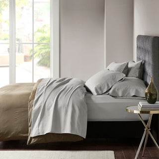 Madison Park 800 Thread Count Cotton-Blend Sateen 6-Piece Sheet Set, Light Grey