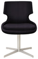 Patara 4 Star Chair, Matte Brushed Nickel Base, Black Leather, Top-Grain