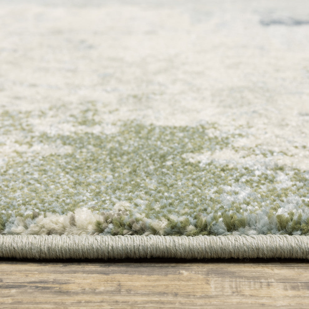 Bastian Contemporary Abstract Blue/ Green Indoor Area Rug, Blue, 5'3"x7'3"
