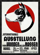 "Ausstellung von Hunden" Framed Canvas Giclee by Johannes Handschin, 28"x38"