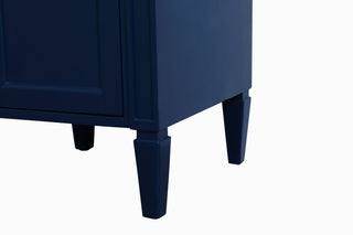 Home Living Vanity with Carrara White Marble Countertop, Blue, 18", Single Sink