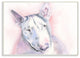 White Bullterrier Dog Pet Animal Watercolor Painting, 10"x15"