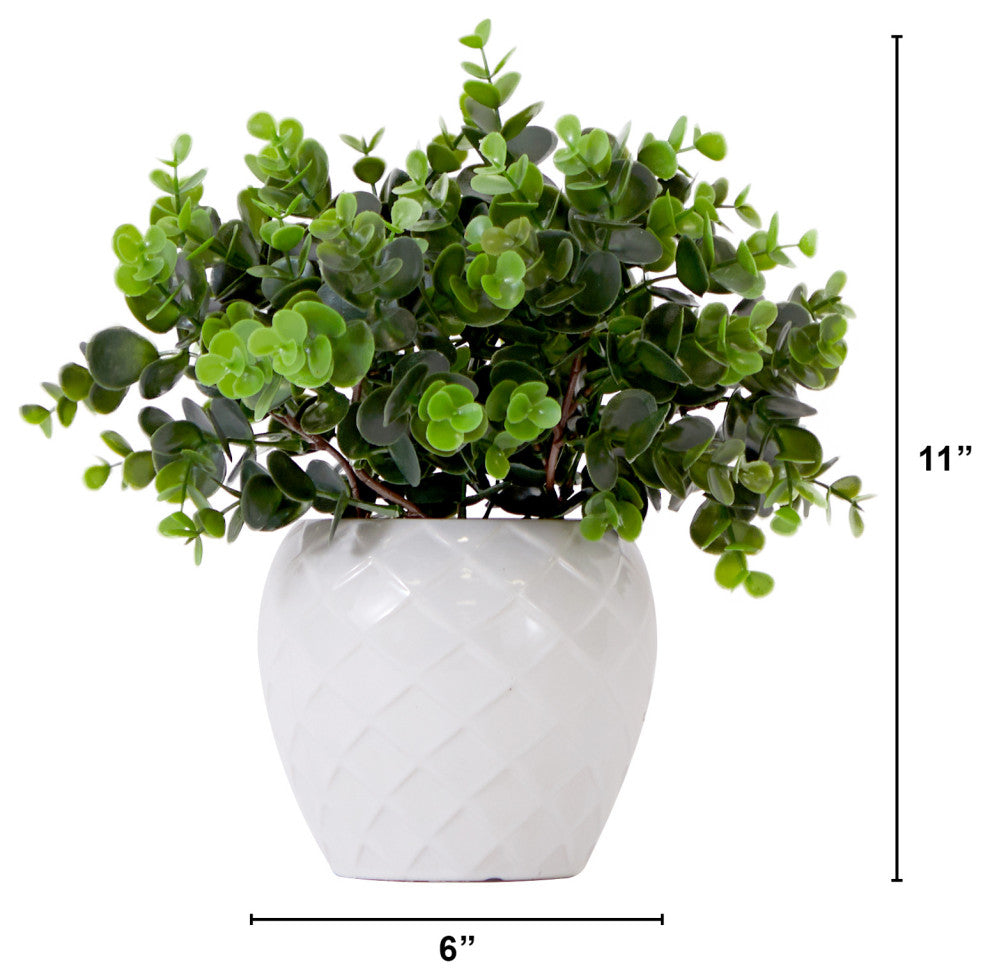 11in. Artificial Boxwood Plant with Decorative Planter