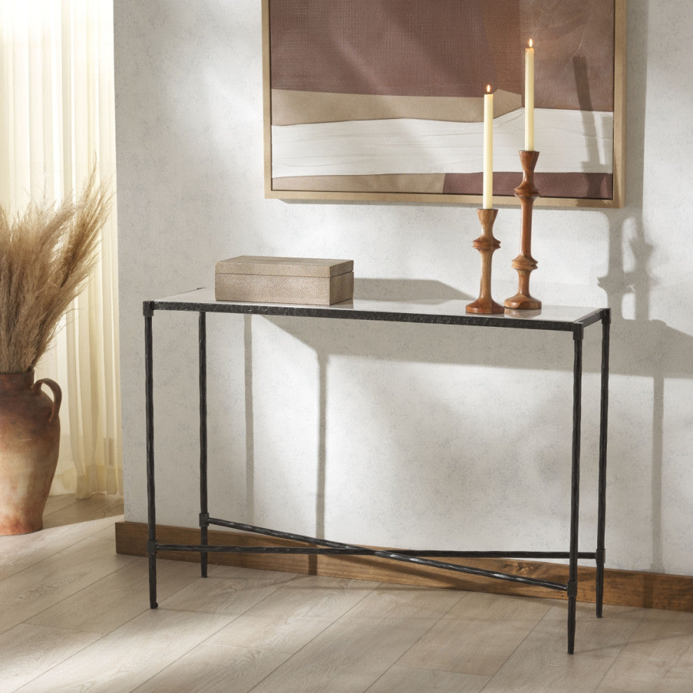 Safavieh Couture Isabellina Marble Console Table, Black/White