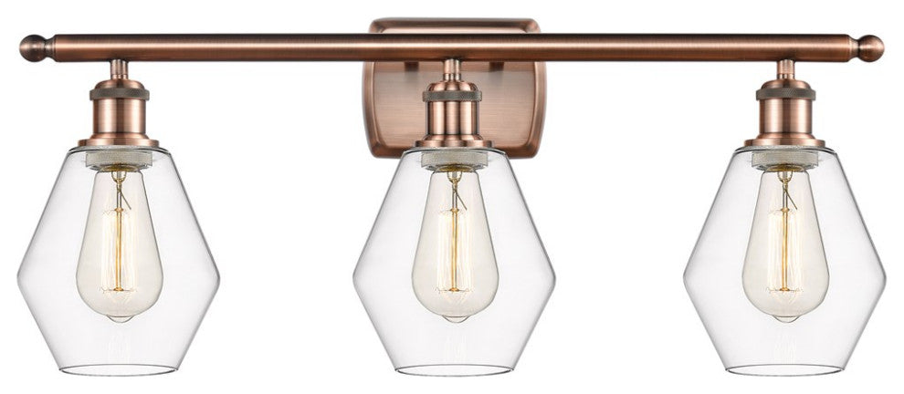 Innovations 516-3W-AC-G652-6-LED 3-Light Bath Vanity Light, Antique Copper