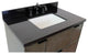 37" Single Wall Mount Vanity, Linen Gray Finish With Black Galaxy Top