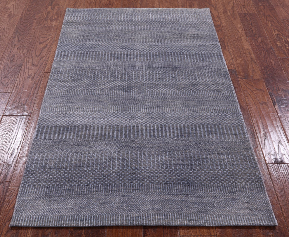 Savannah Grass Handmade Wool and Silk Rug 3' 1" X 4' 11" Q11519