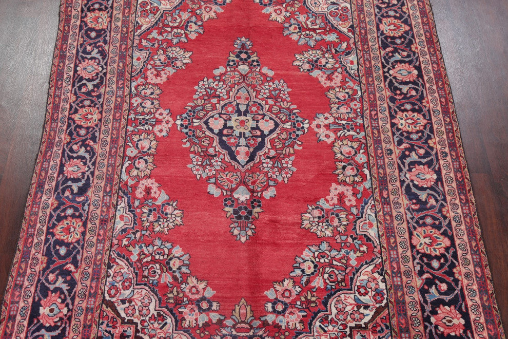 Consigned, Oriental Vintage Traditional Handmade Persian Area Rug, Red, 7x10