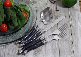 20 Piece Laguiole Flatware Set, Black Onyx