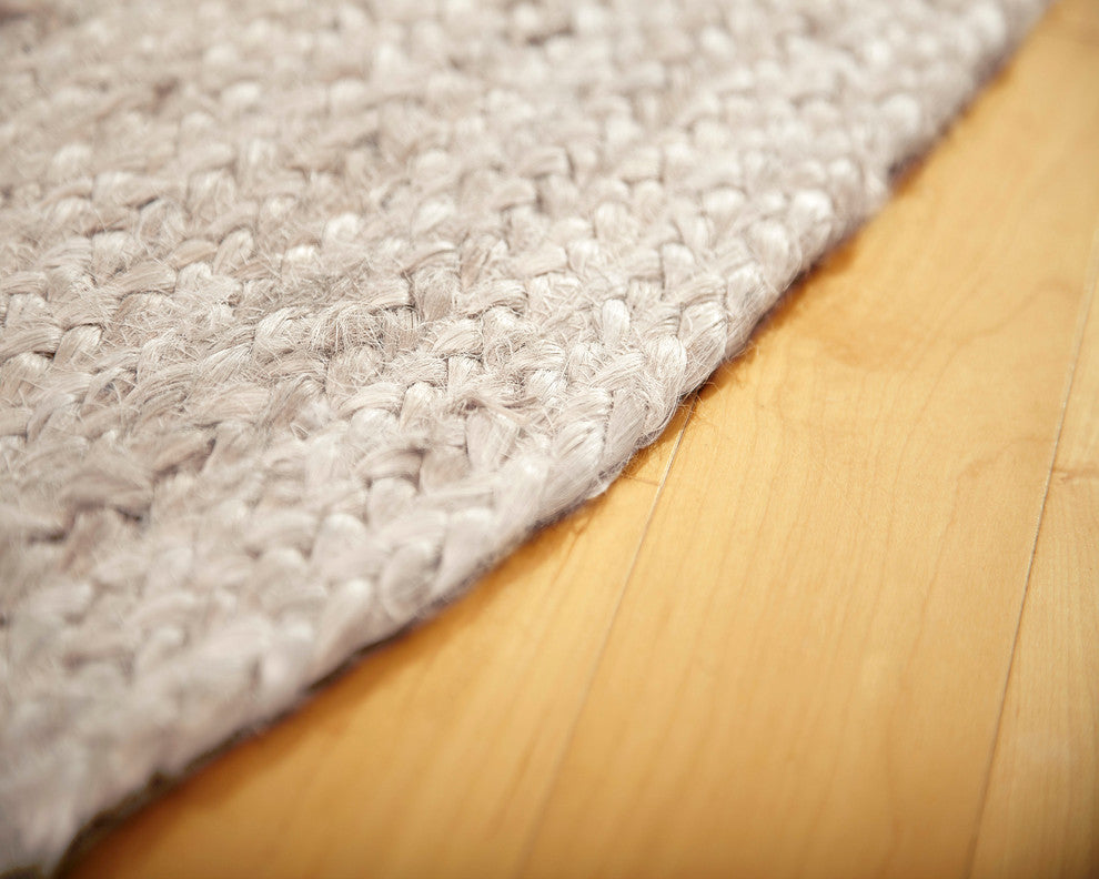 Kerala Jute Area Rug, Ivory, 6'x9' Oval