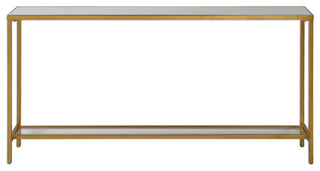 Uttermost 24685 Hayley 60"W Metal Console Table - Antiqued Gold Leaf