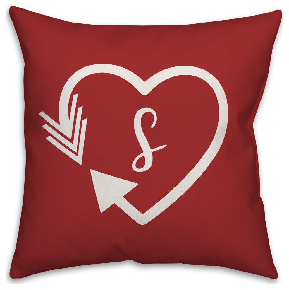 Heart Monogram - S 18x18 Indoor / Outdoor Pillow