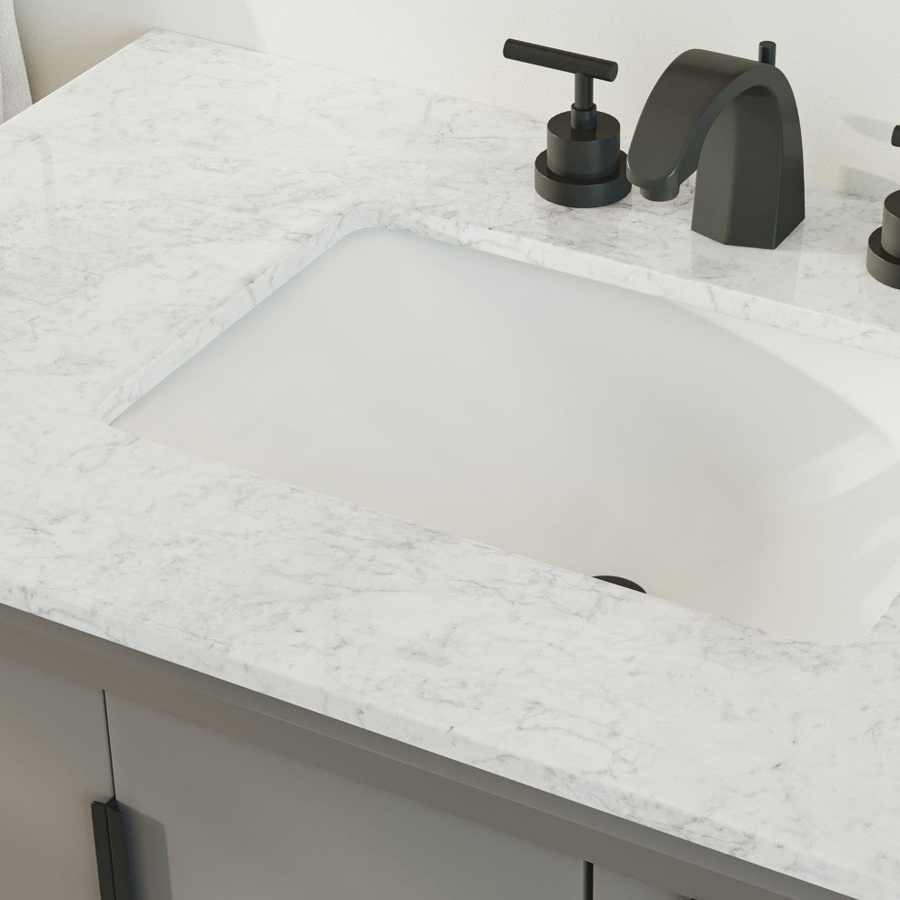 The Ezra Bathroom Vanity, Cashmere Gray, 36", Single Sink, Freestanding