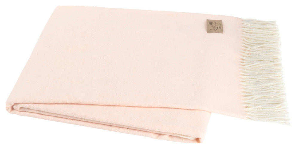 Italian Herringbone Throw, Pink Salt