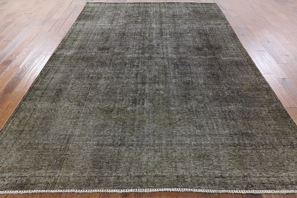 New Unique Mud Green 8'x11' Overdyed Hand Knotted Wool Oriental Area Rug H8704