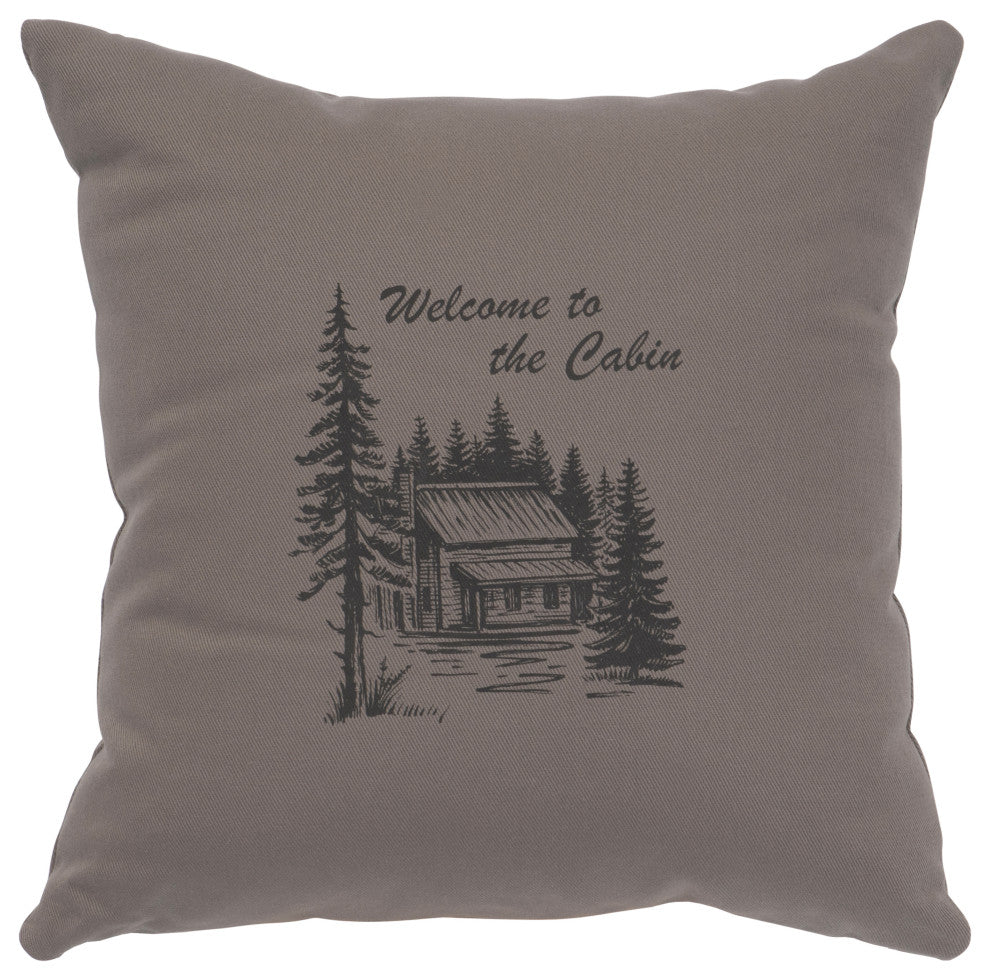 Image Pillow 16x16 Welcome Cabin Cotton Chrome