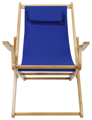 0Sling Chair Natural Frame-Royal Blue Canvas