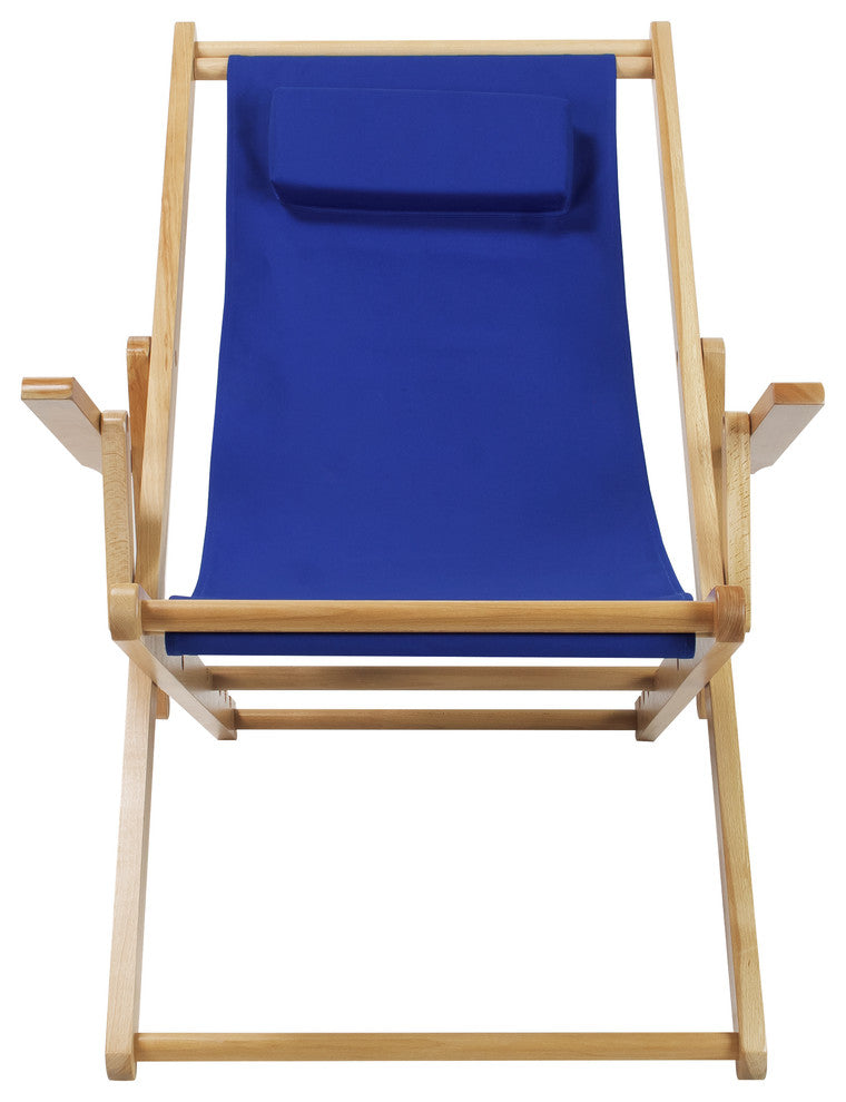 0Sling Chair Natural Frame-Royal Blue Canvas