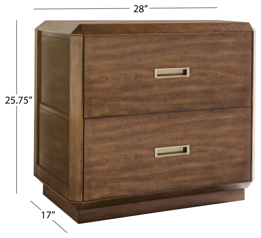 Westcliffe Two Drawer Nightstand, Brown