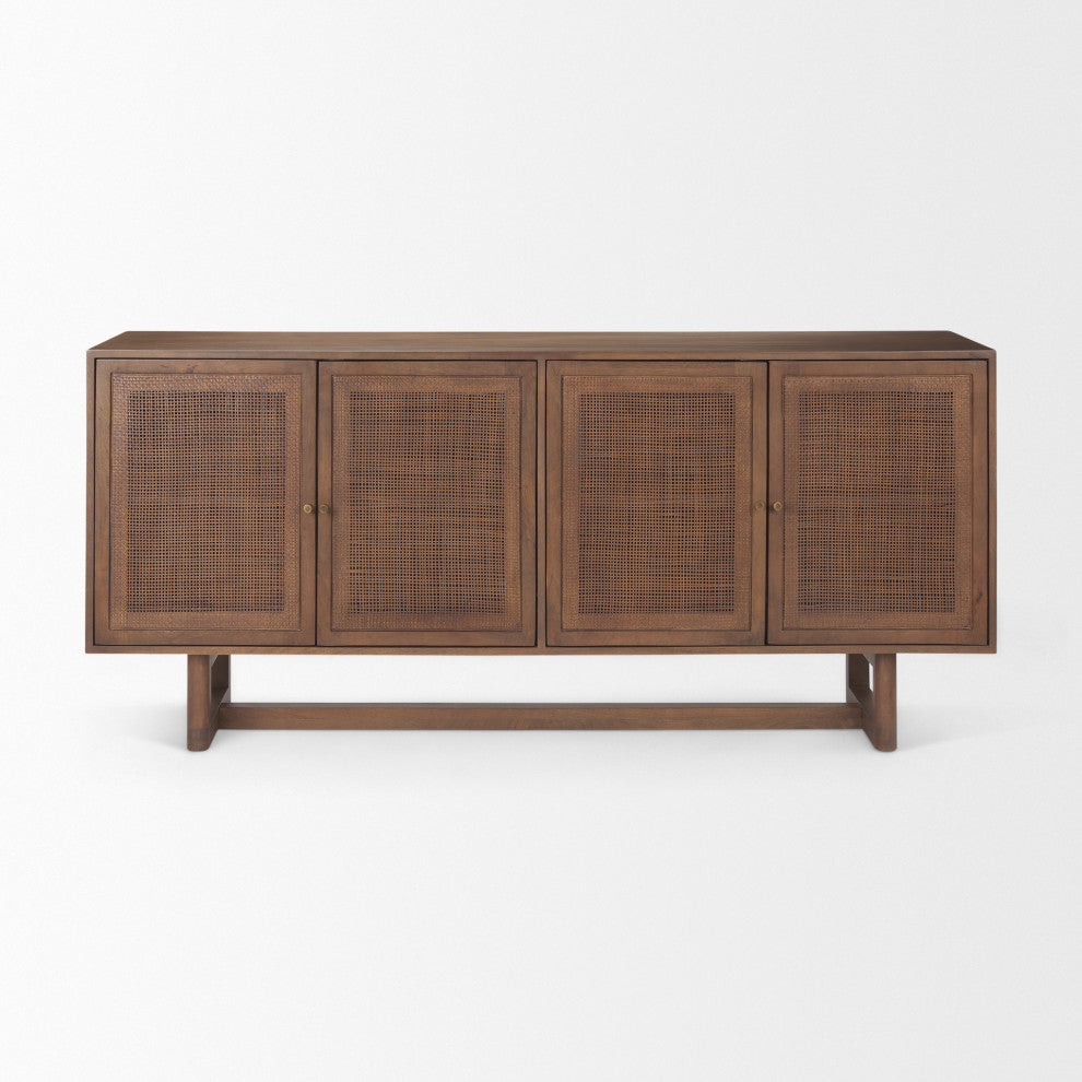 Grier Medium Brown Solid Wood WithCane Sideboard