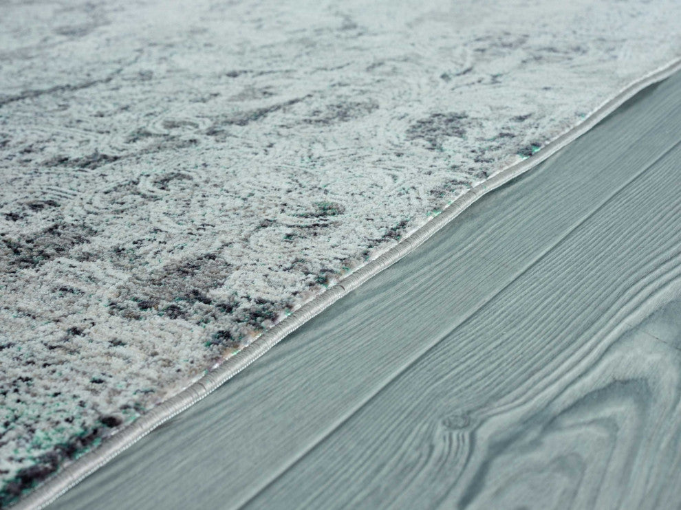 HomeRoots 150" x 188" Turquoise Polyester Rug