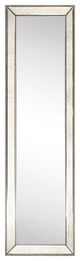 Champagne Bead Beveled Rectangle Cheval, Floor Mirror,1"-Beveled Center 18"x64"