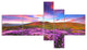 Magic Pink Rhododendron Flowers, Landscape Canvas Print, 60"x32", 5 panels