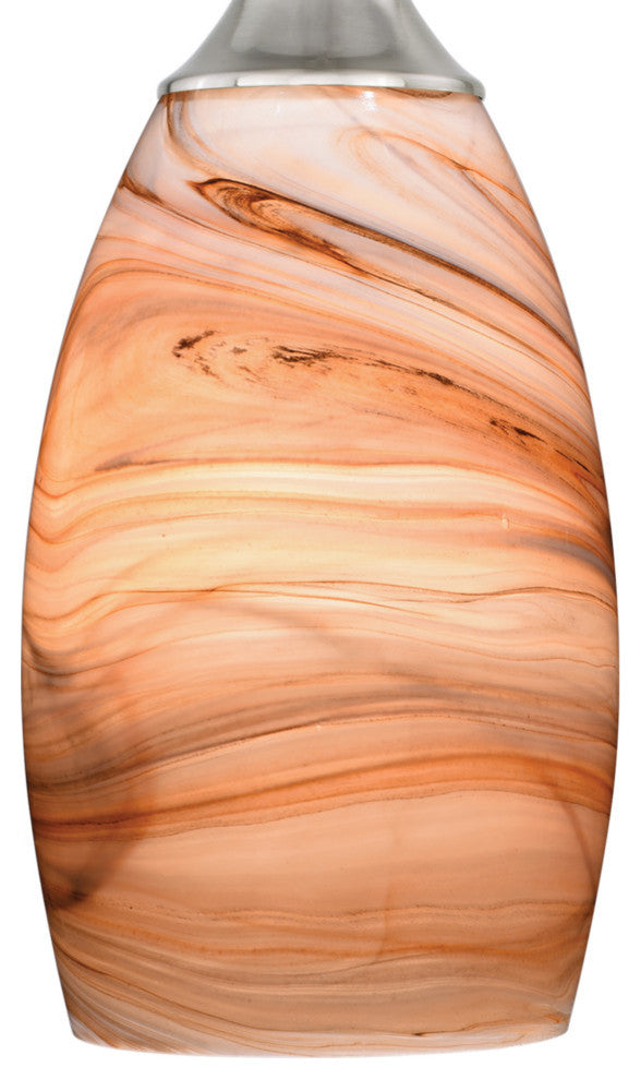 Milano 4.75" Mini Pendant Toffee Swirl Glass Satin Nickel