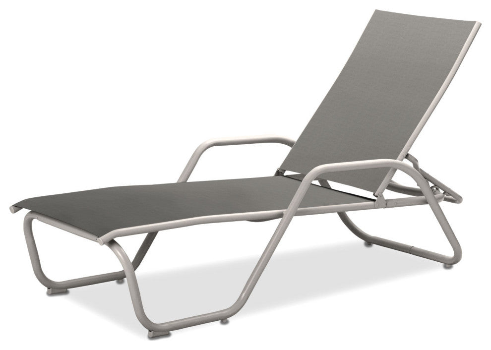 Gardenella Sling 4-Position Chaise, Textured White, Alloy
