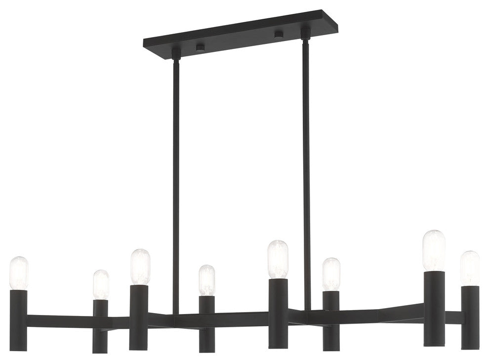 Livex Lighting Black 8-Light Linear Chandelier