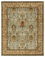EORC Hand-tufted Wool Blue Traditional Oriental Morris Rug, Rectangular 4'x6'