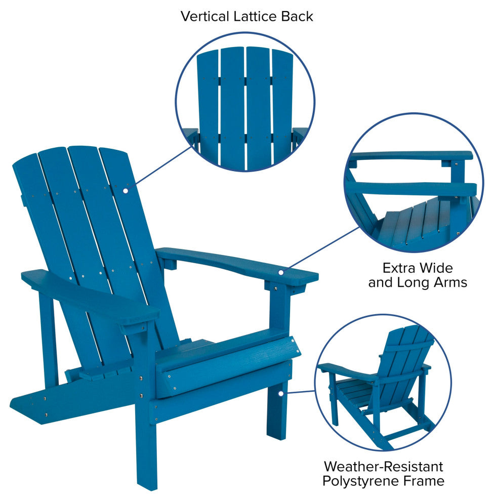 Charlestown Set of 2 Adirondack Chairs with Cushions, Blue