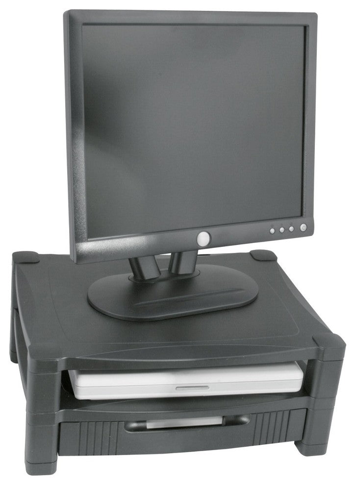 Two Tier Adjustable Monitor Stand With Drawer