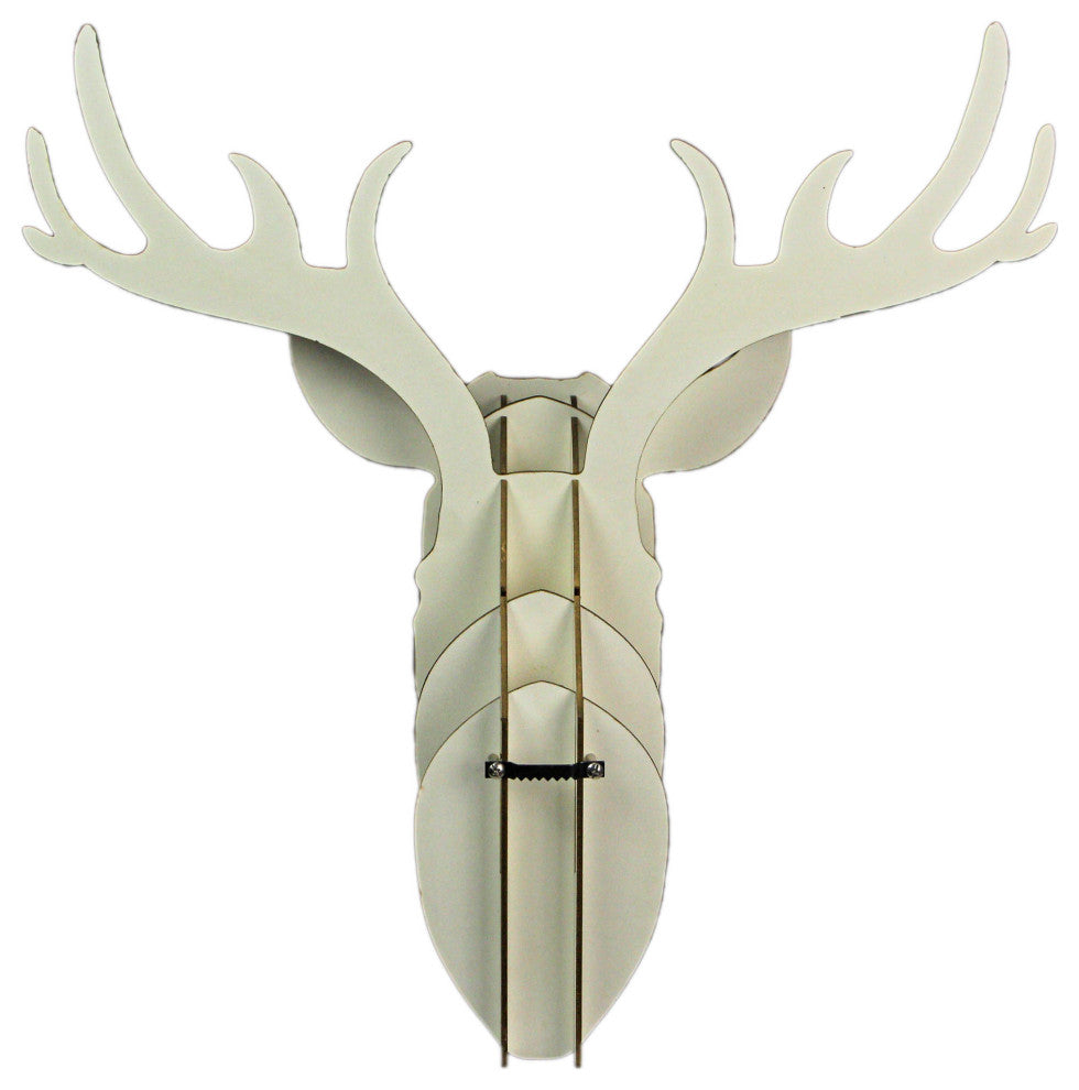 Shiraleah White Deer Head Puzzle Wall Mount Trophy Sculpture