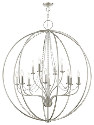 Arabella 12 Light Brushed Nickel Grande Foyer Chandelier
