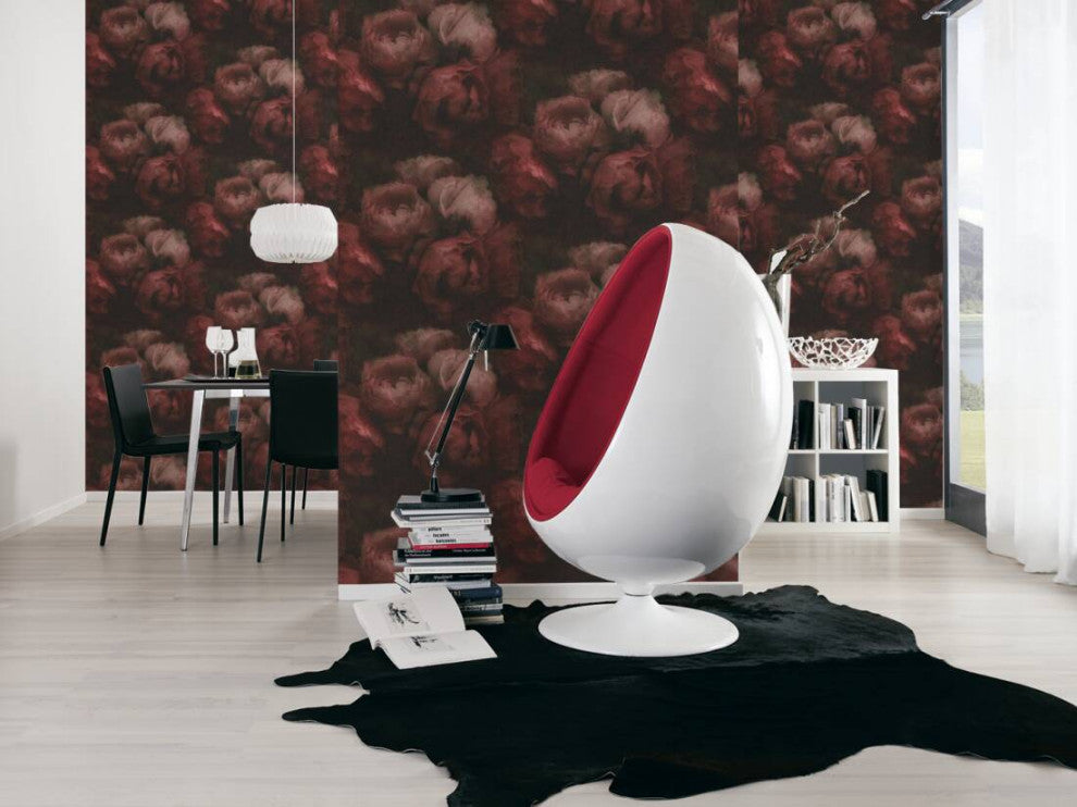 Floral Textured Wallpaper Featuring Peonies, 373924