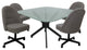 M-235 Dinette Swivel Metal Caster Chairs - Clear Glass, Mojeva Grey - Black, Cra