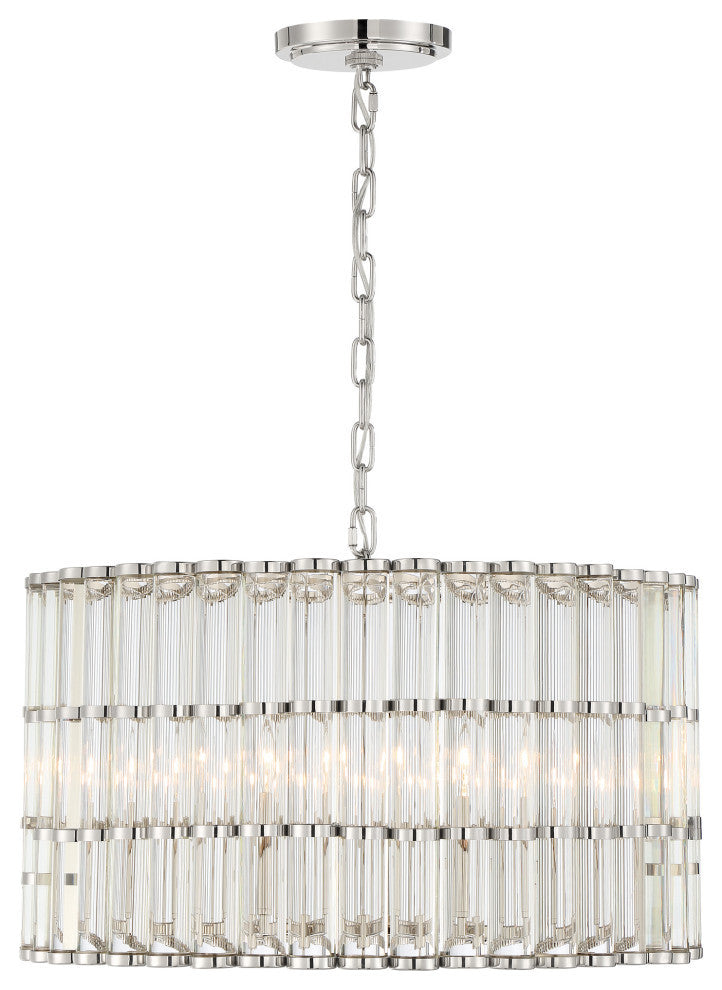 Libby Langdon for Crystorama Elliot 6 Light Polished Nickel Chandelier