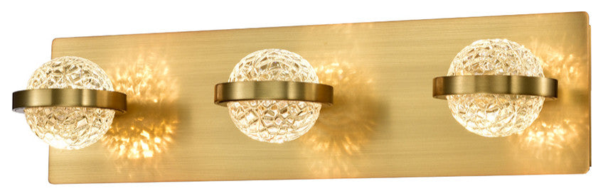 Ryder Bath Bar LED 3 Light BR Gold