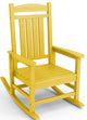 All-Weather HDPE Patio Rocker With High Back and Classic Slat Design, Yellow