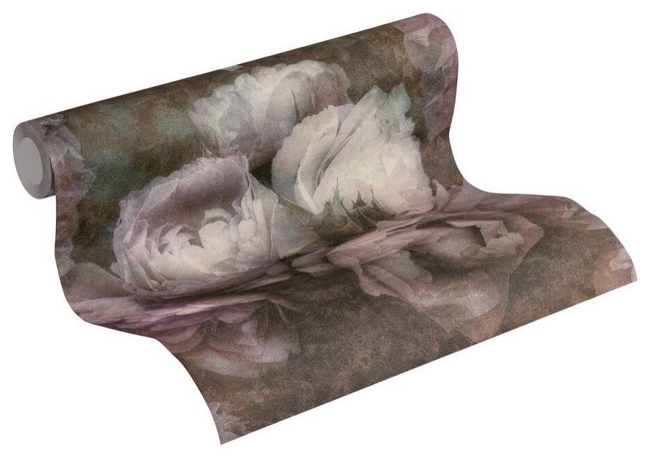 Sample, Floral Textured Wallpaper Featuring Peonies, 373922