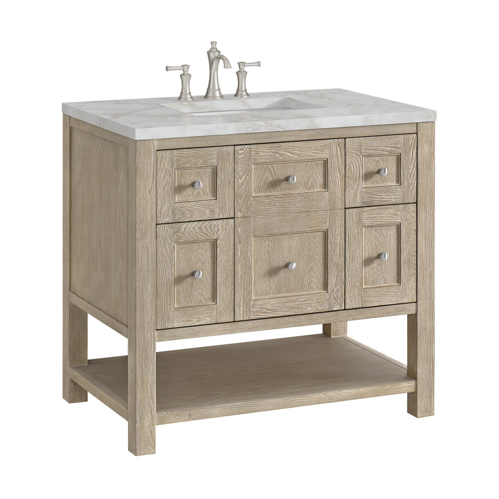 Breckenridge 36" Single Vanity, Oak, 3 CM Victorian Silver Top
