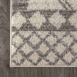Amir Moroccan Beni Souk Rug, Cream/Gray, 8' Round